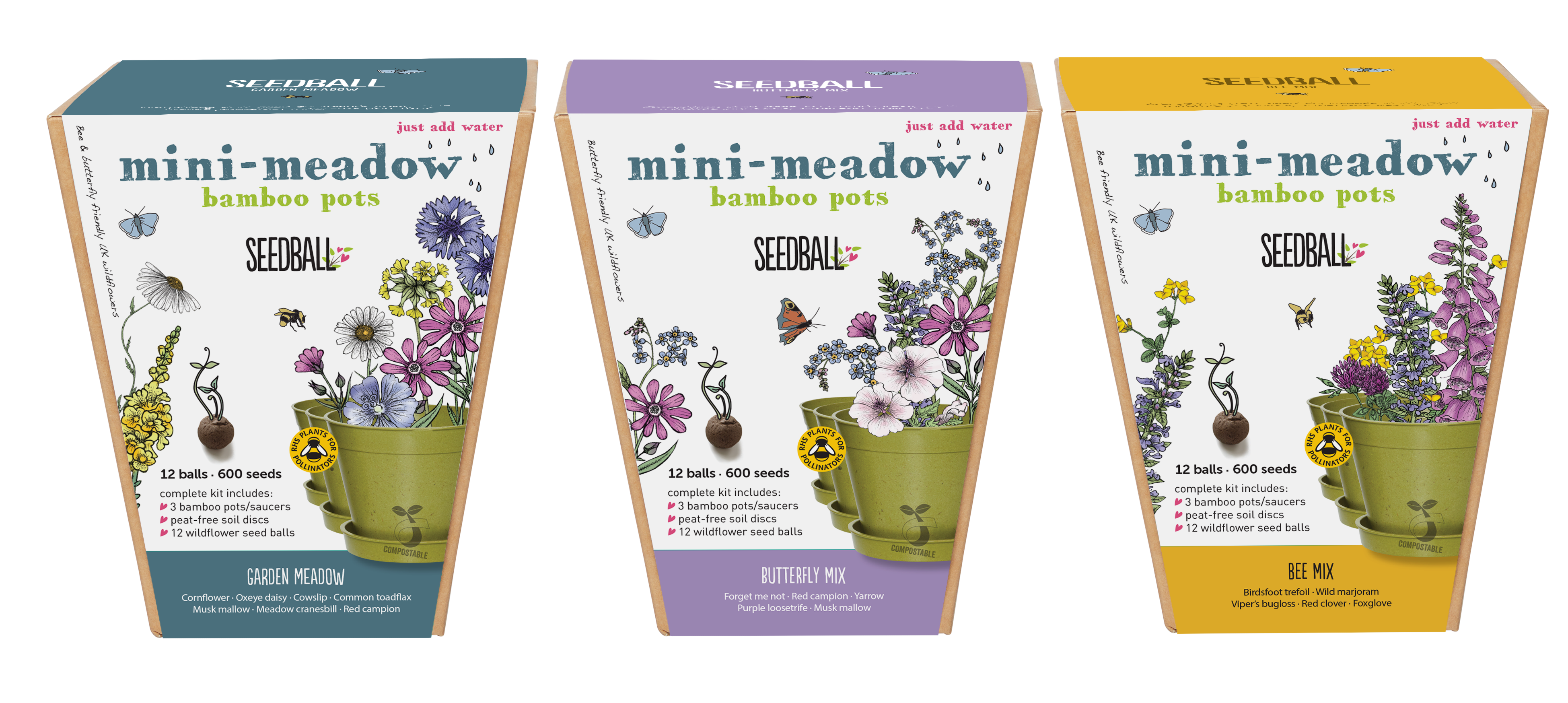 Mini-Meadow Bamboo Pots. Gift Of The Year Finalist 2021!